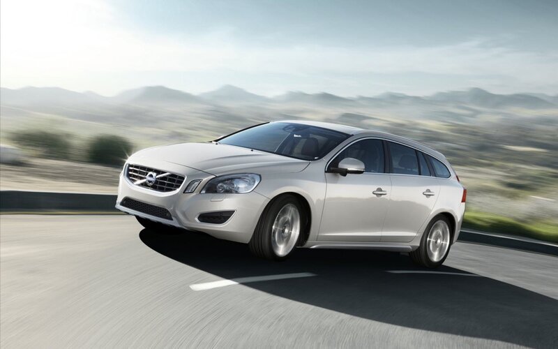 Silver Volvo Station Wagon — Dynamic, Afternoon, Photograph