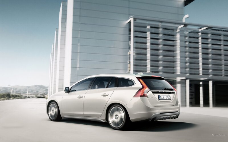 silver volvo v60 station wagon