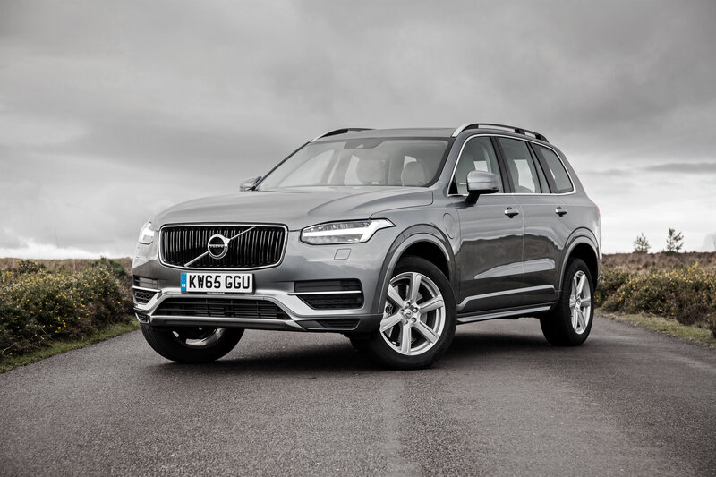 Silver Volvo XC90 on a rural road