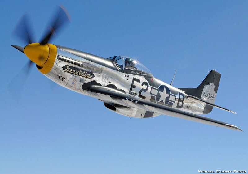 Silver Warplane in Flight — Blue