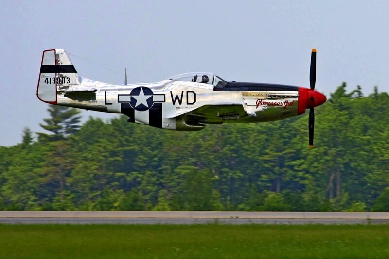 Silver Warplane in Flight — Green