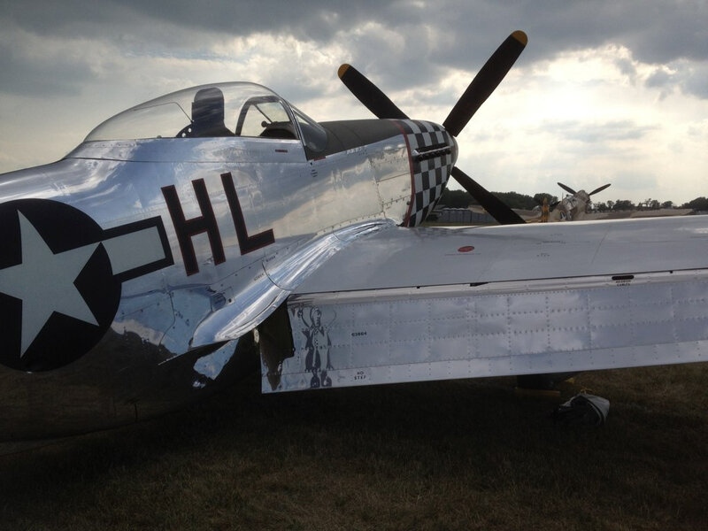 Silver Warplane on Grass