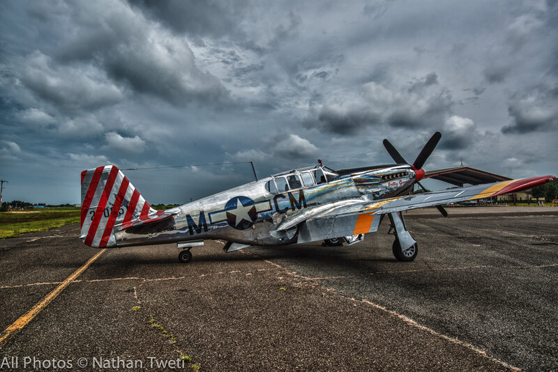 Silver Warplane on Tarmac