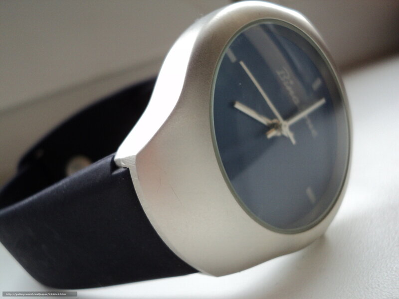 silver watch with black strap