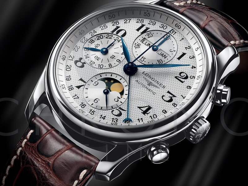 Silver Watch with Brown Strap — Dramatic