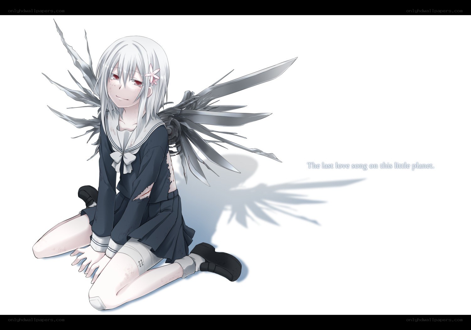 silver-winged anime girl