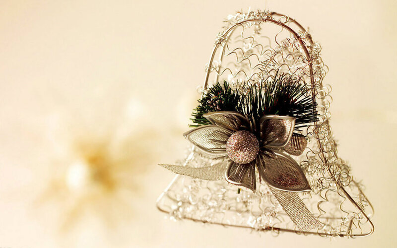 Silver Wire Bell Ornament