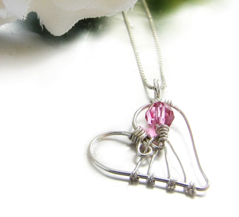 Silver Wire Heart Pendant
