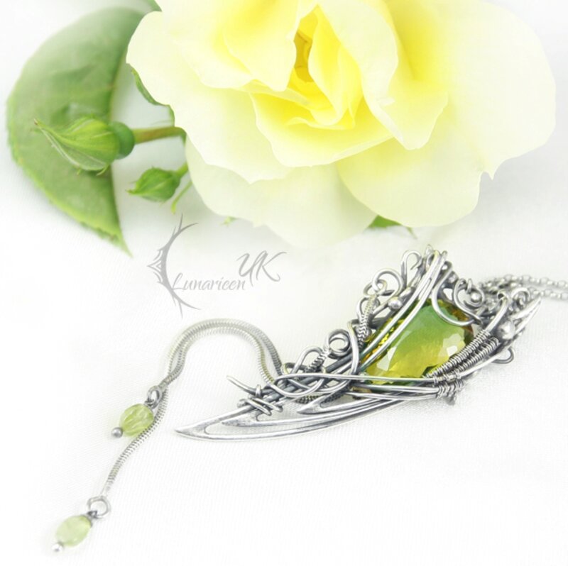 Silver Wire Pendant — White