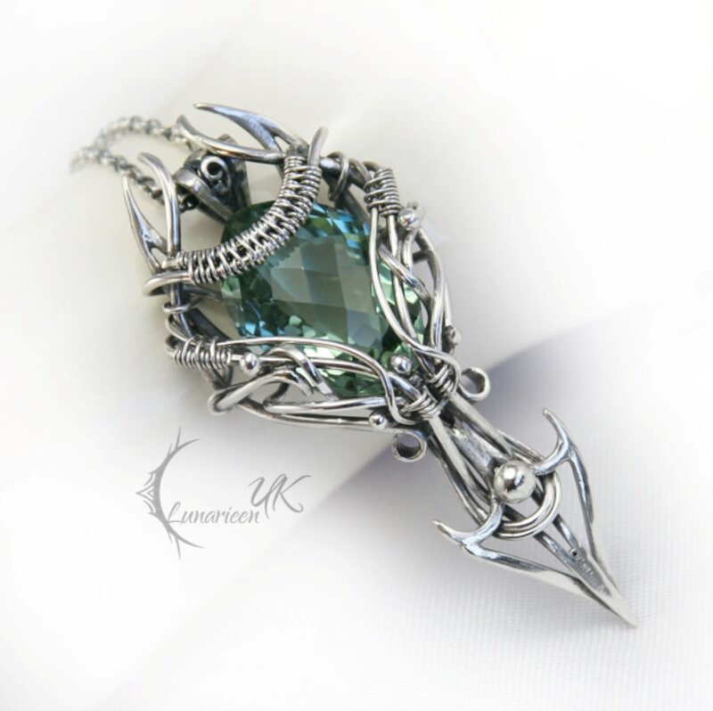 Silver Wire-wrapped Pendant — Detailed