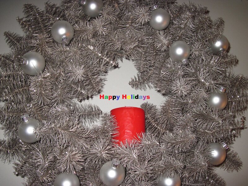 Silver Wreath with Candle