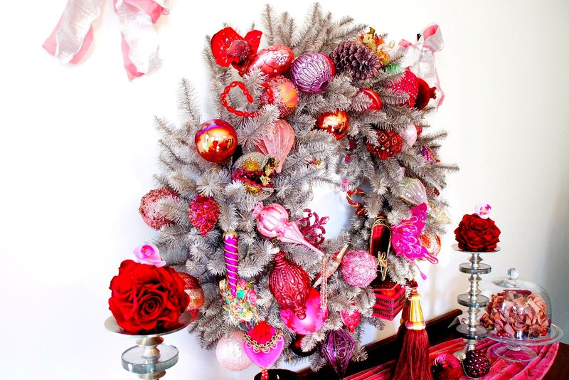 Silver Wreath with Ornaments