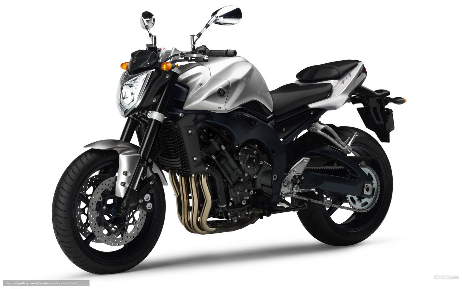 silver Yamaha FZ1 motorcycle
