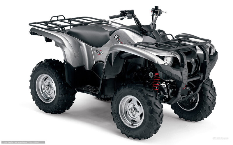 Silver Yamaha Grizzly ATV