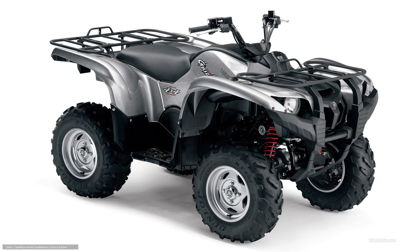 Silver Yamaha Grizzly ATV