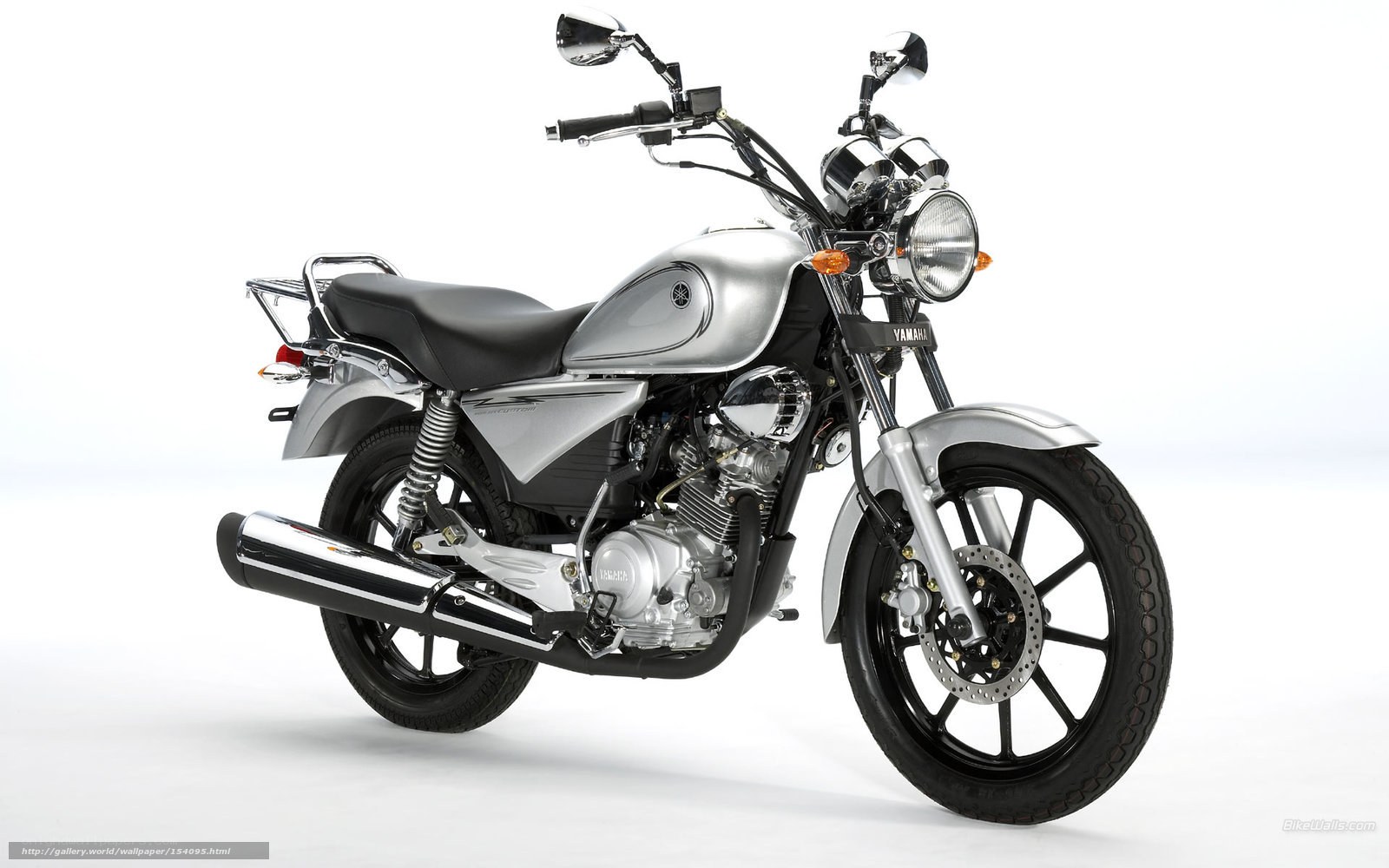 Silver Yamaha motorcycle