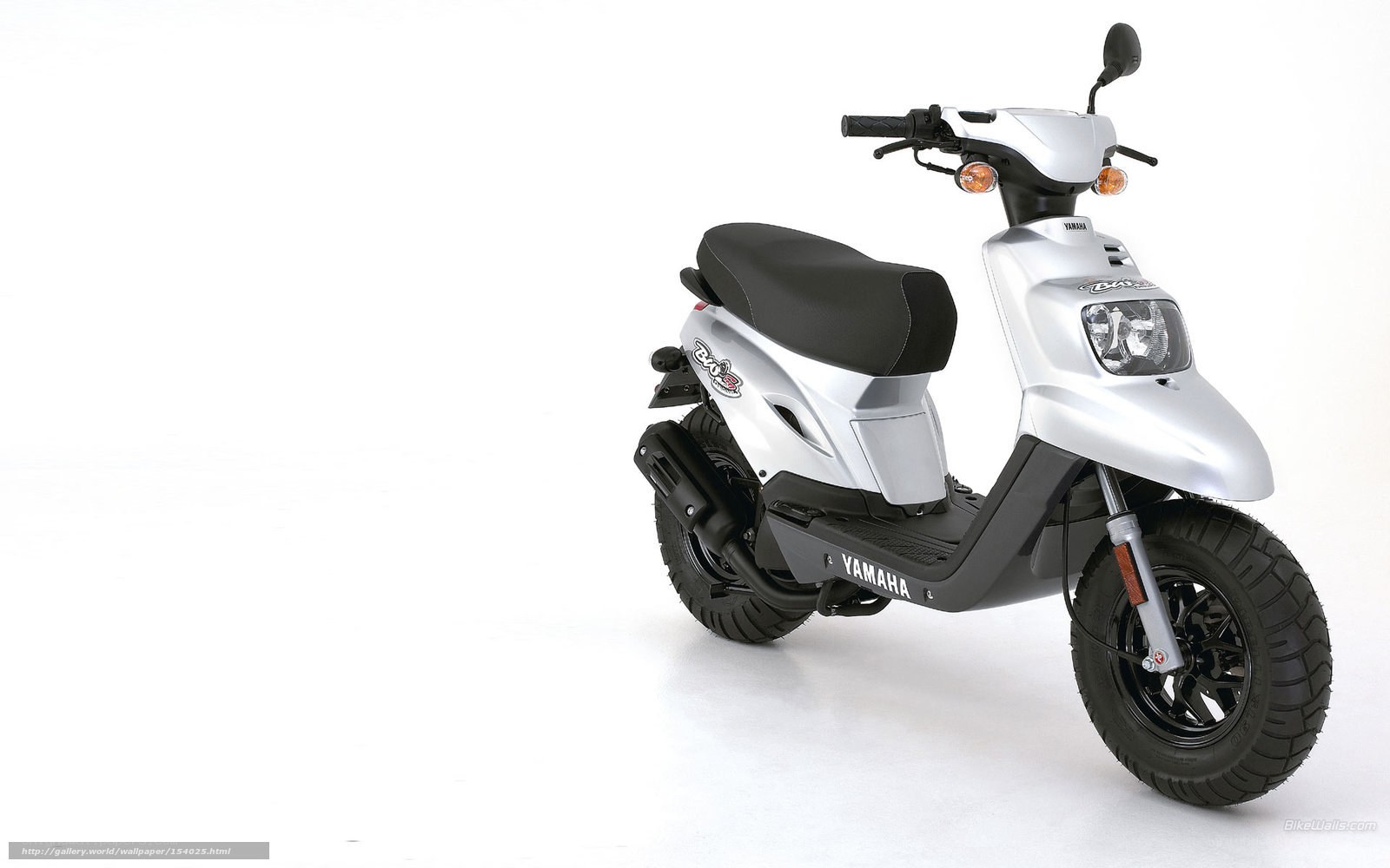 Silver Yamaha scooter