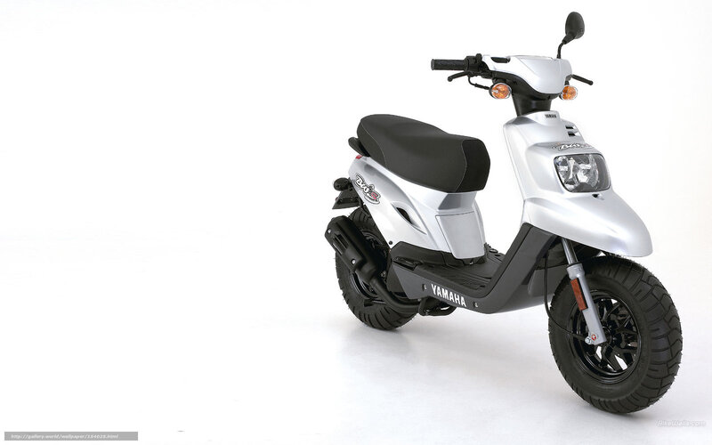 Silver Yamaha Scooter — White
