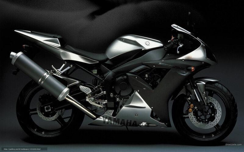 Silver Yamaha sport motorcycle