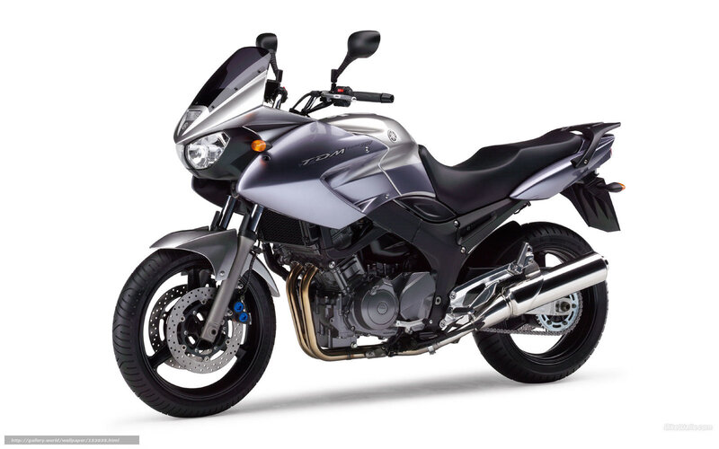 silver Yamaha TDM motorcycle