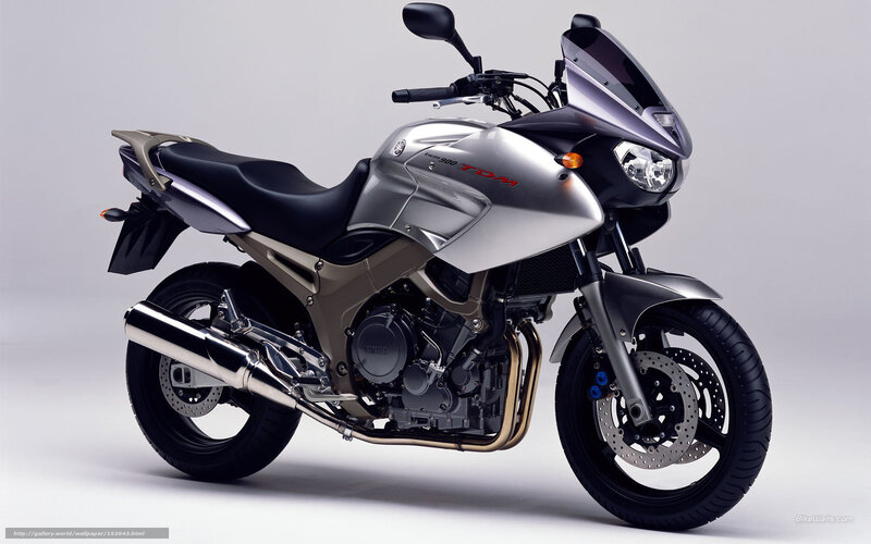 silver yamaha tdm motorcycle