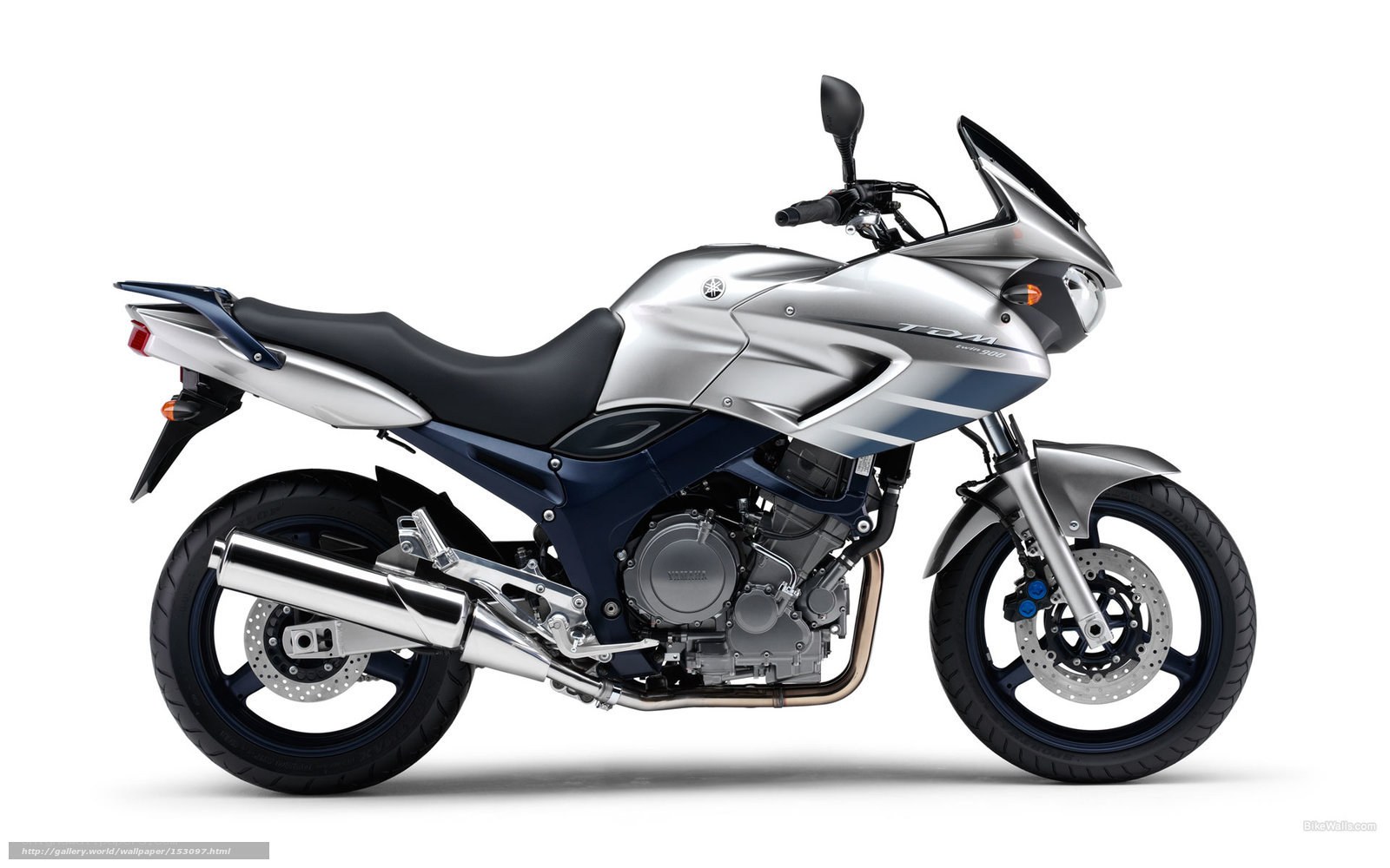 silver Yamaha TDM motorcycle