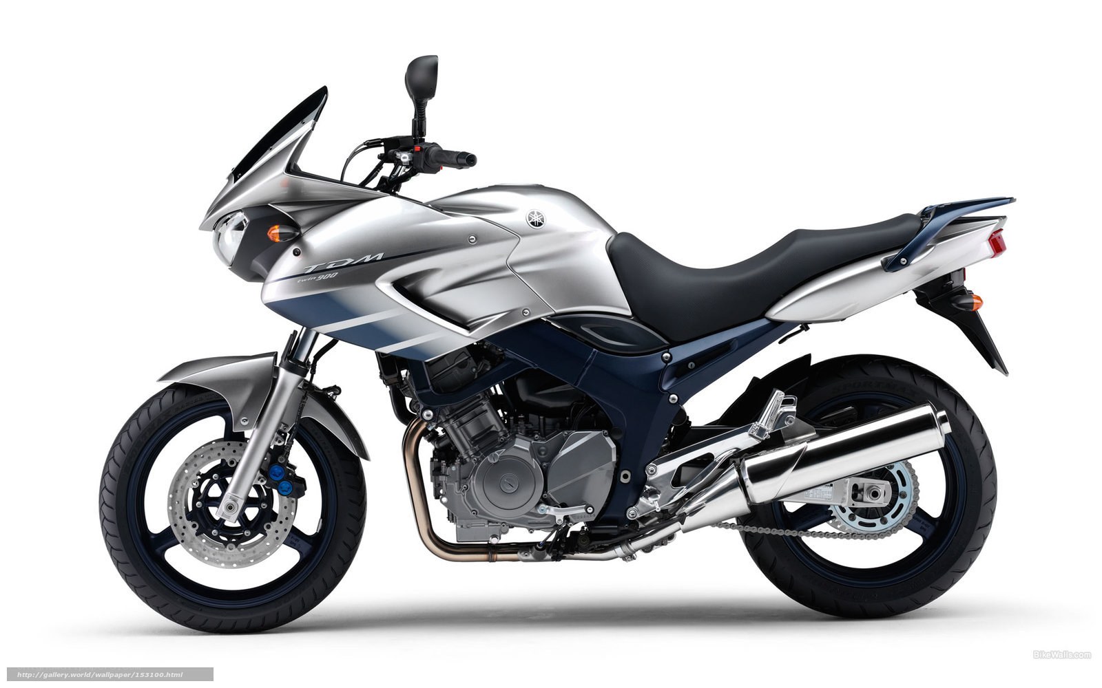 silver Yamaha TDM motorcycle
