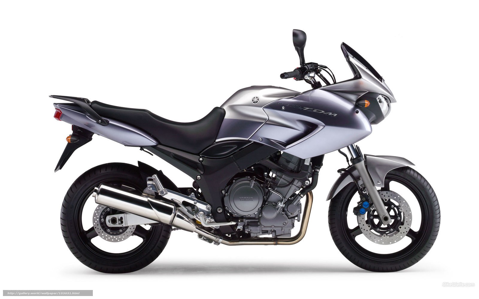 Silver Yamaha TDM motorcycle