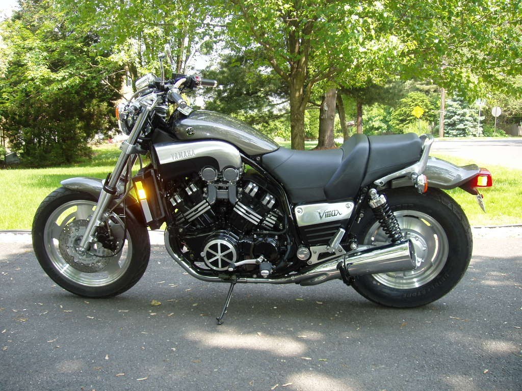 Silver Yamaha V-Max motorcycle