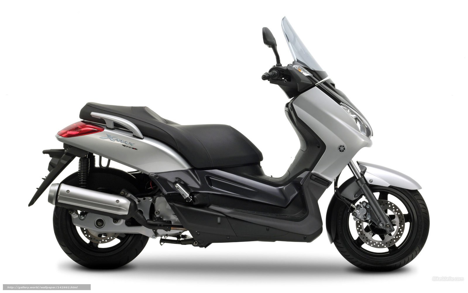 Silver Yamaha X-Max scooter
