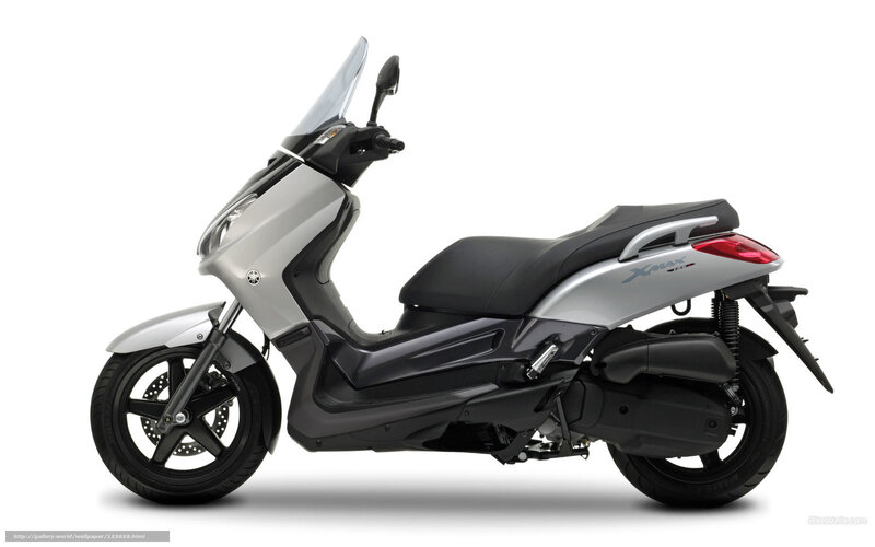 Silver Yamaha Xmax scooter