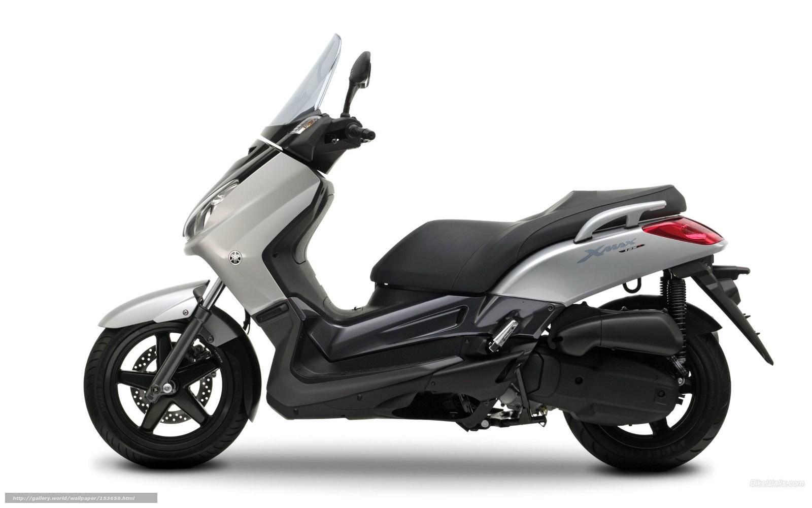 Silver Yamaha Xmax scooter