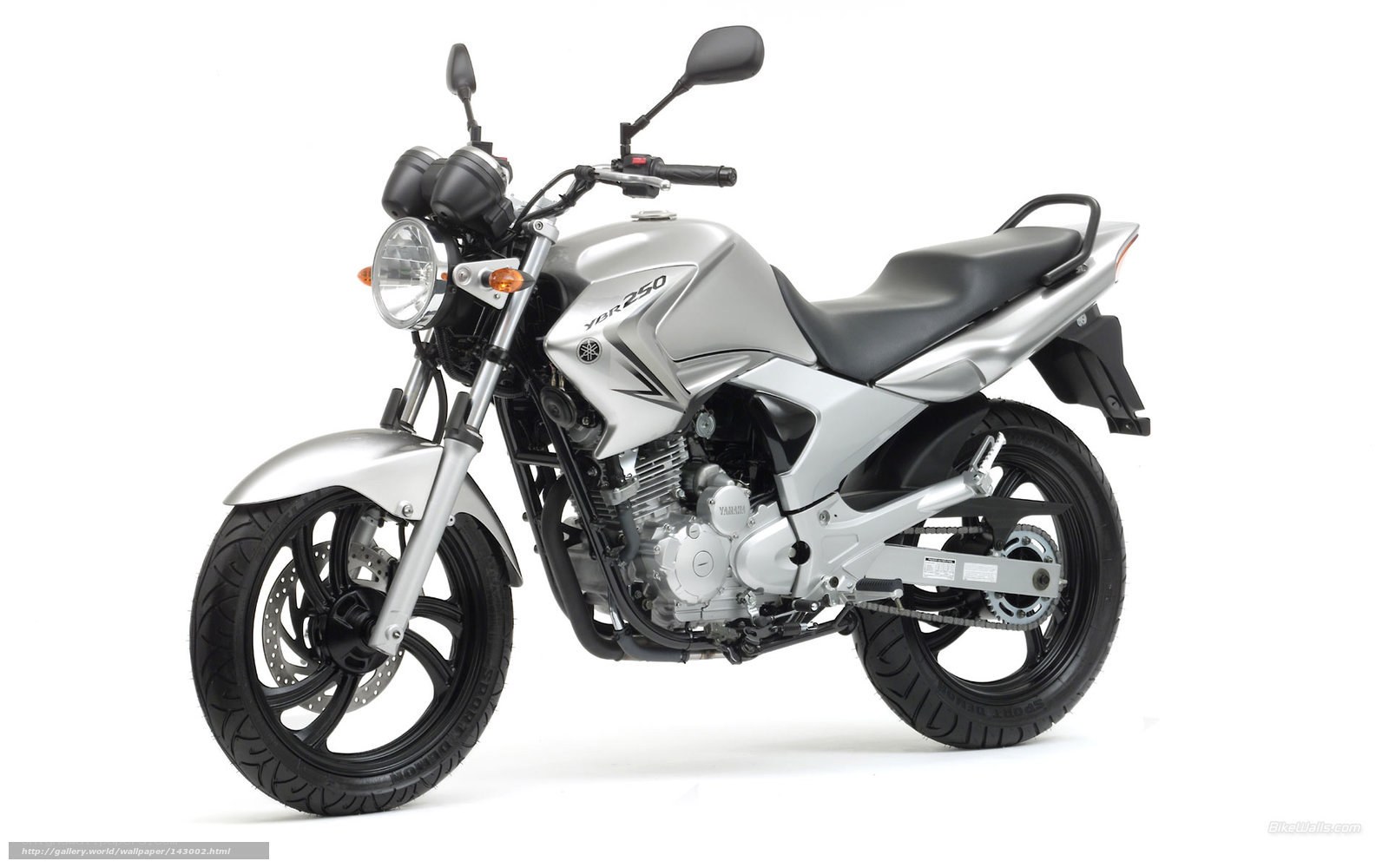 Silver Yamaha YBR 250 motorcycle