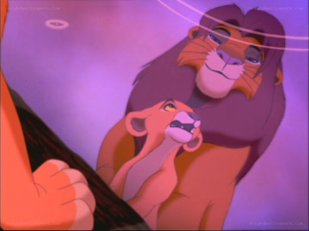 Simba and Mufasa in the night
