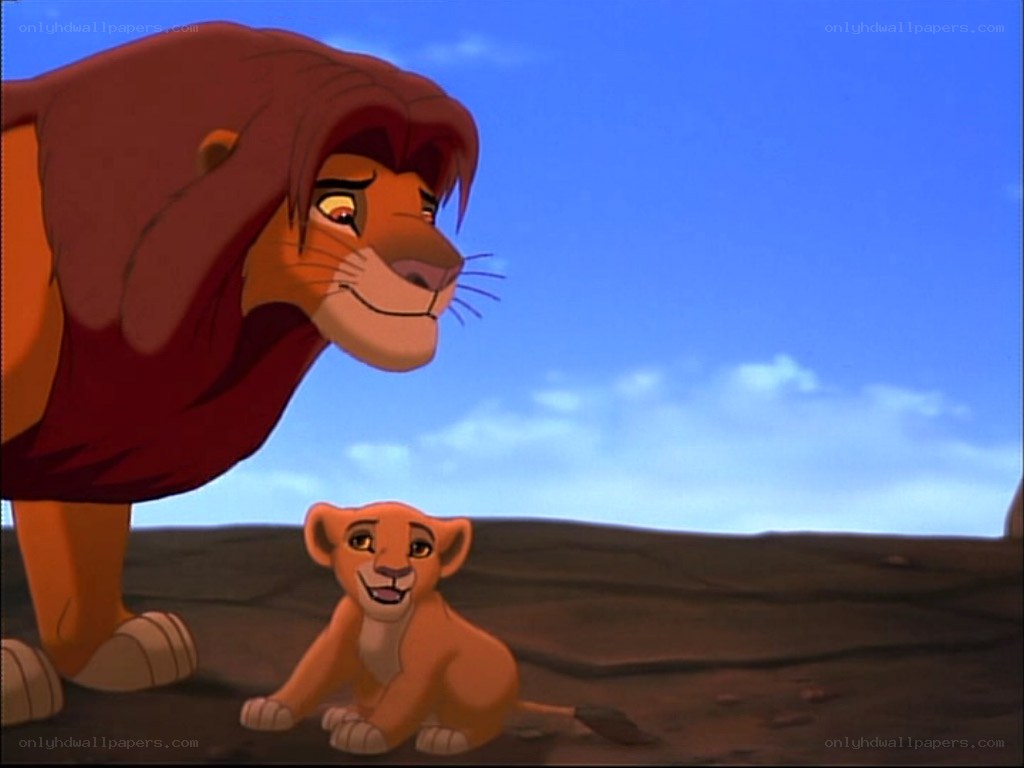 Simba and Mufasa on Pride Rock