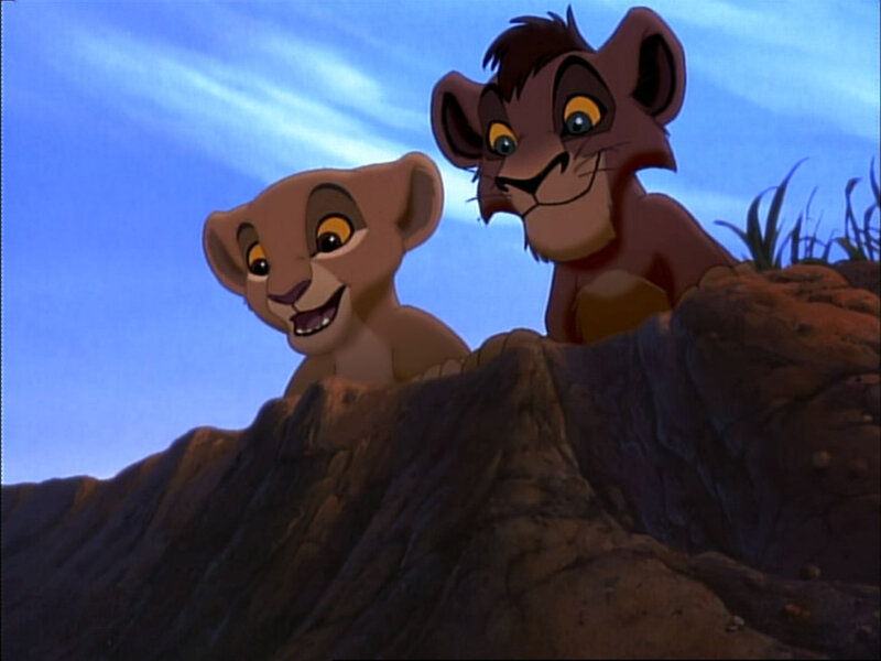 Simba and Nala as cubs