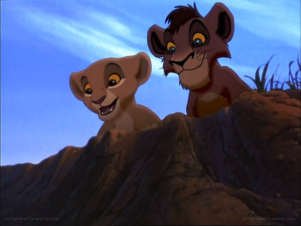 Simba and Nala as cubs