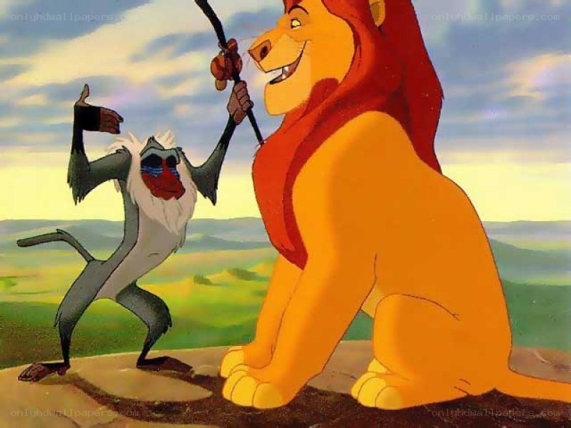 Simba and Rafiki on Pride Rock