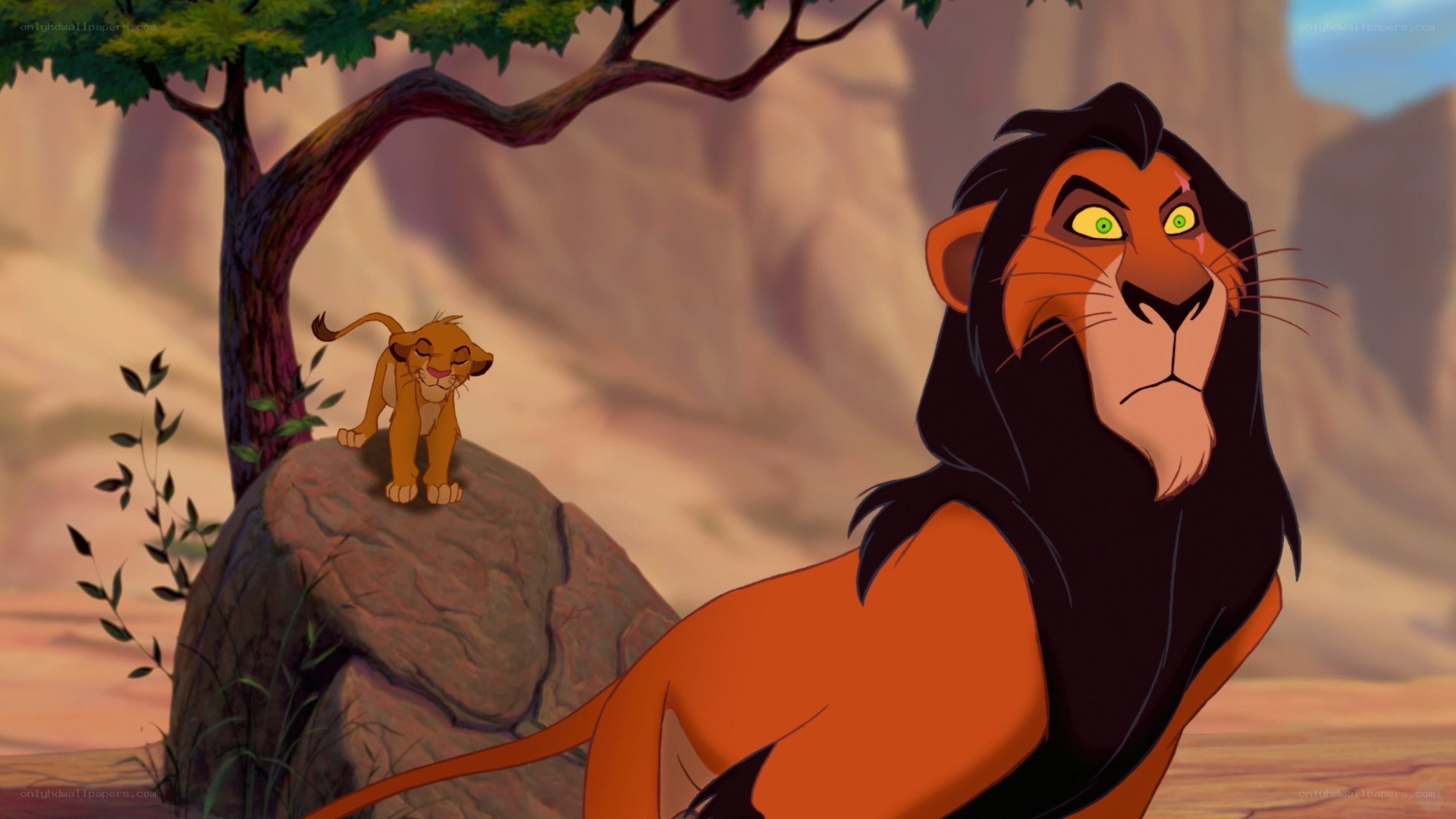 Simba and Scar in the Pride Lands