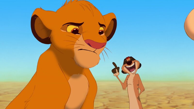 Simba and Timon in the savanna