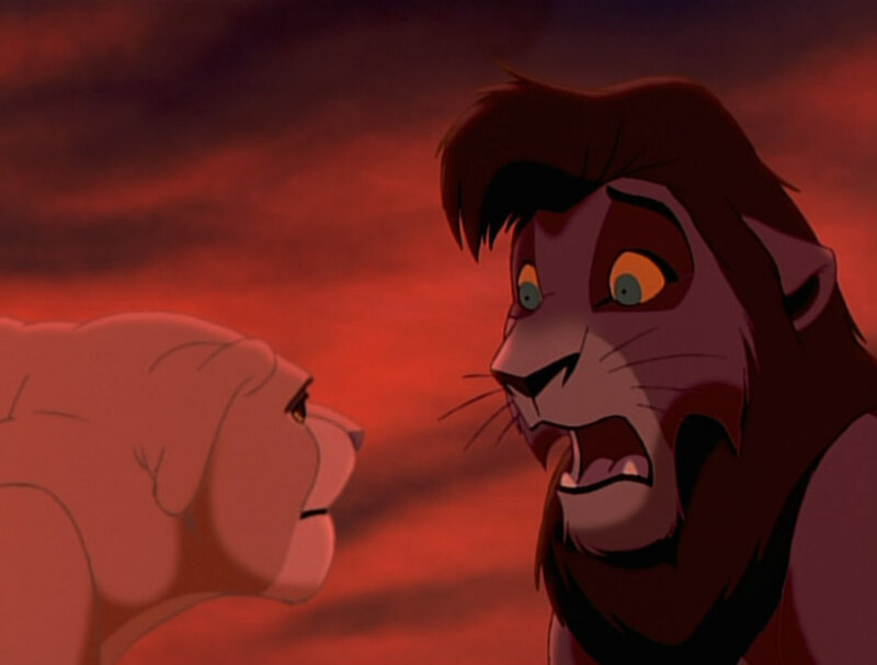 Simba confronts Scar