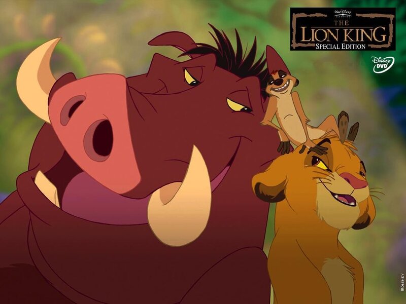 Simba, Pumbaa, and Timon