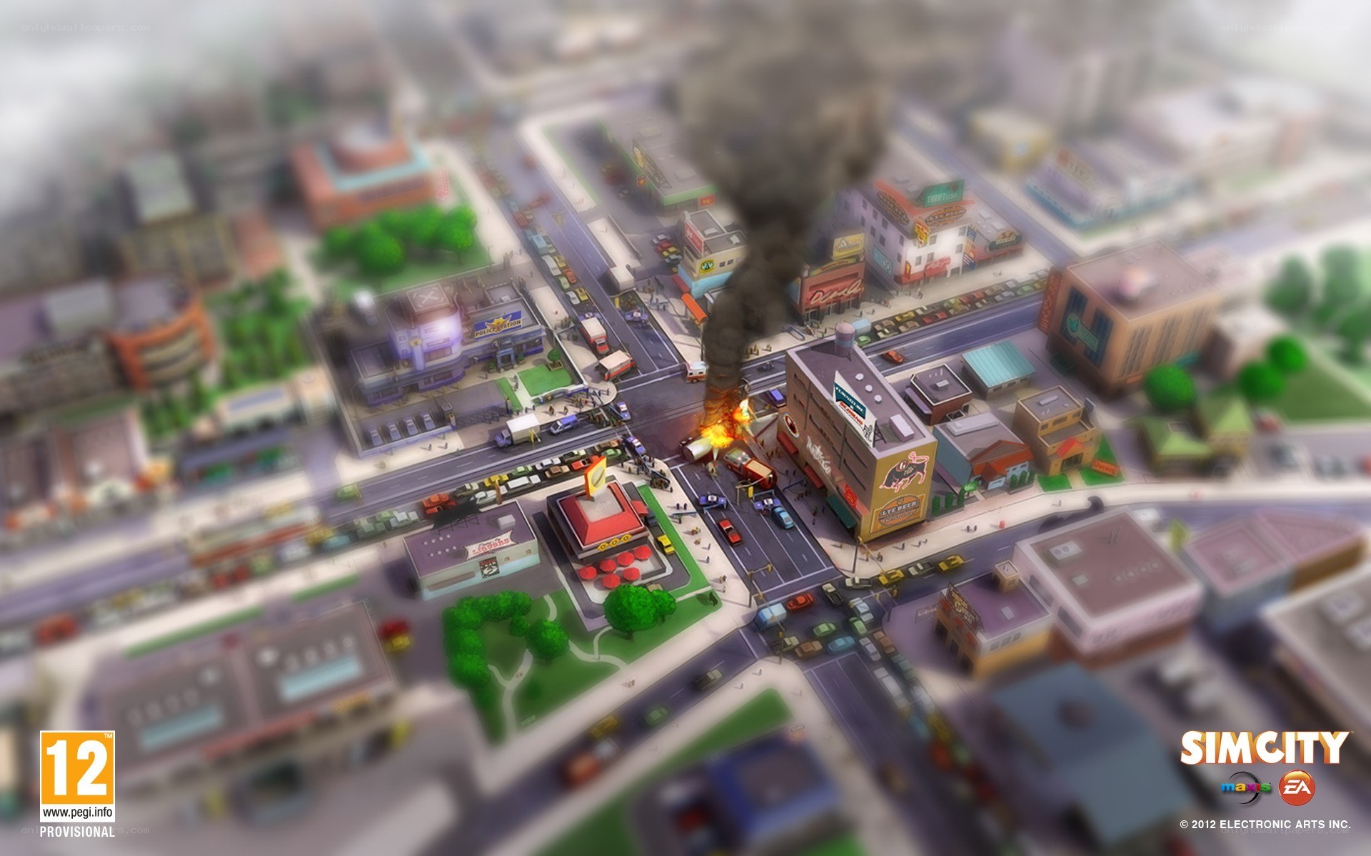 SimCity city destruction scene