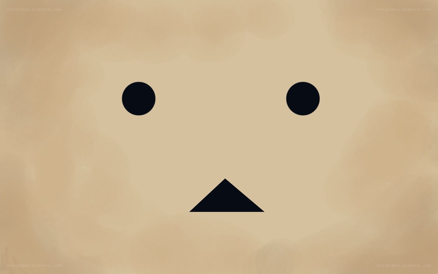 simple face on brown background