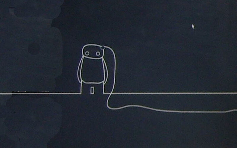 simple line drawing of a robot