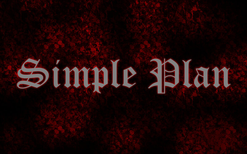 Simple Plan text on red background
