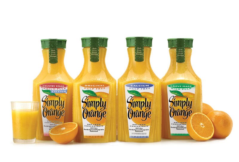 Simply Orange juice bottles