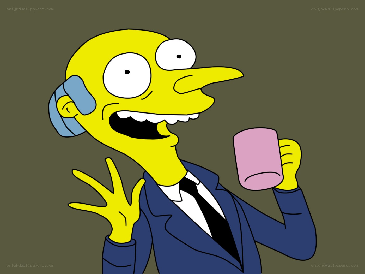 Simpson character with coffee cup