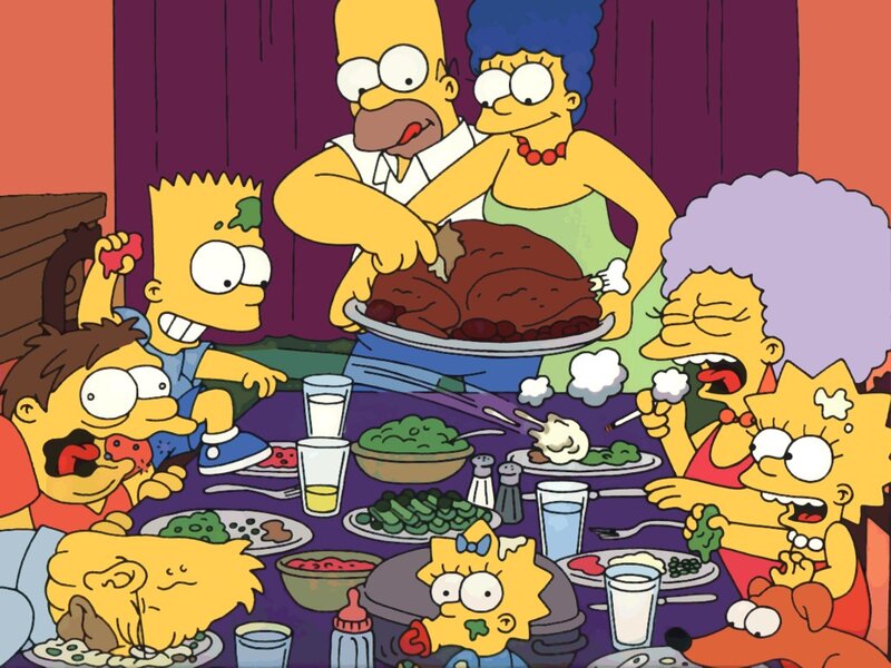Simpson Family at Dinner
