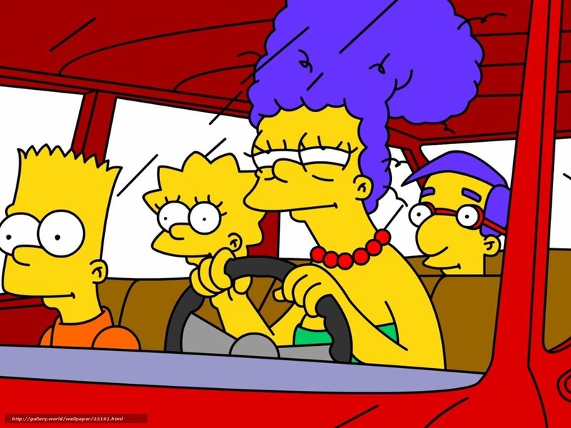 Simpson Family in Car